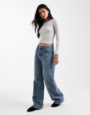 Brave Soul Cotton Long Sleeve T-shirt In White