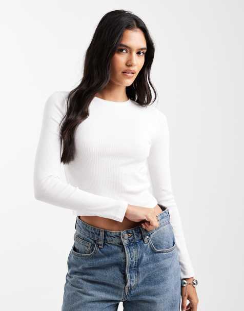 Brave Soul cotton long sleeve t-shirt in white