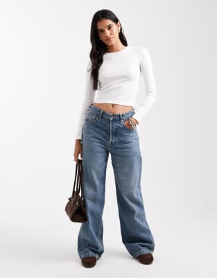 Brave Soul Cotton Long Sleeve T-shirt In White