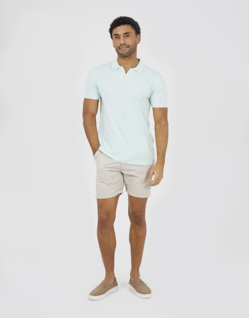 Brave Soul Cotton open collar polo shirt in mint, 3 of 4