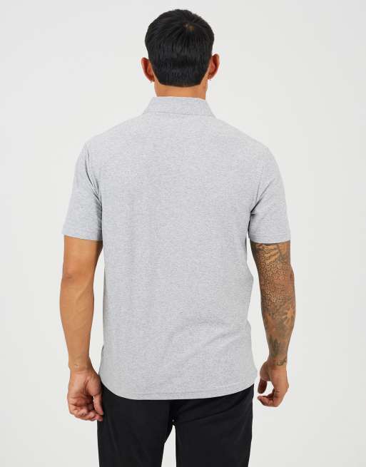 Brave Soul Cotton polo top with quarter zip in light grey, 2 of 4