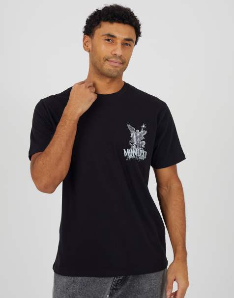 Brave Soul Cotton relaxed fit graphic t-shirt in black - view 1