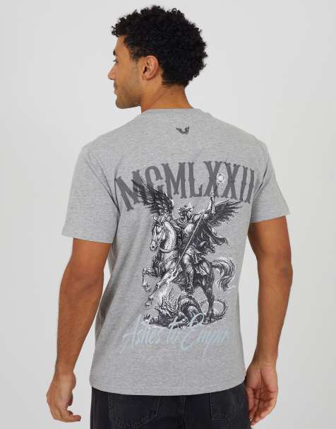 Brave Soul Cotton relaxed fit graphic t-shirt in light grey - view 1