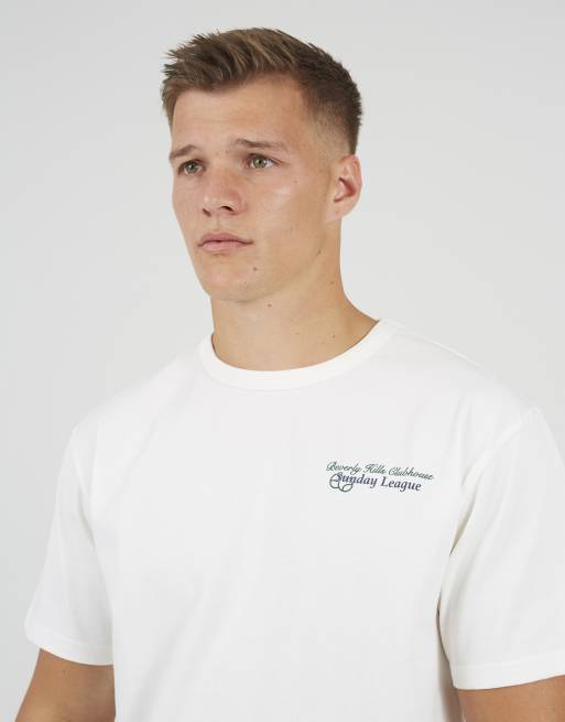 Brave Soul Cotton relaxed fit graphic t-shirt in off white, 4 of 4