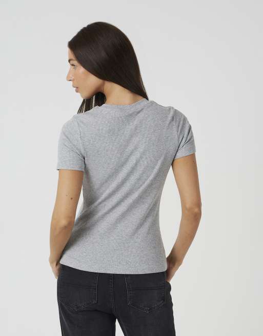 Brave Soul Cotton rich short sleeve button down top in grey, 2 of 4