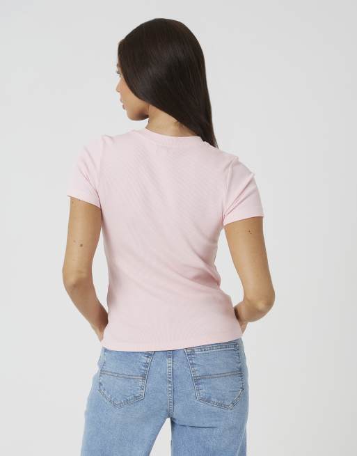 Brave Soul Cotton rich short sleeve button down top in pale pink, 2 of 4