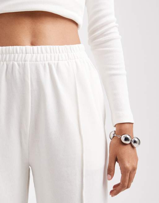 Brave Soul cotton rich straight leg jogger in cream, 5 of 5