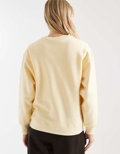 Brave Soul cotton rich sweatshirt with soho print in yellow, 4 of 4