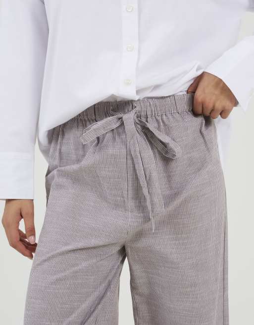 Brave Soul Cotton stripe straight leg trousers in brown, 4 of 4