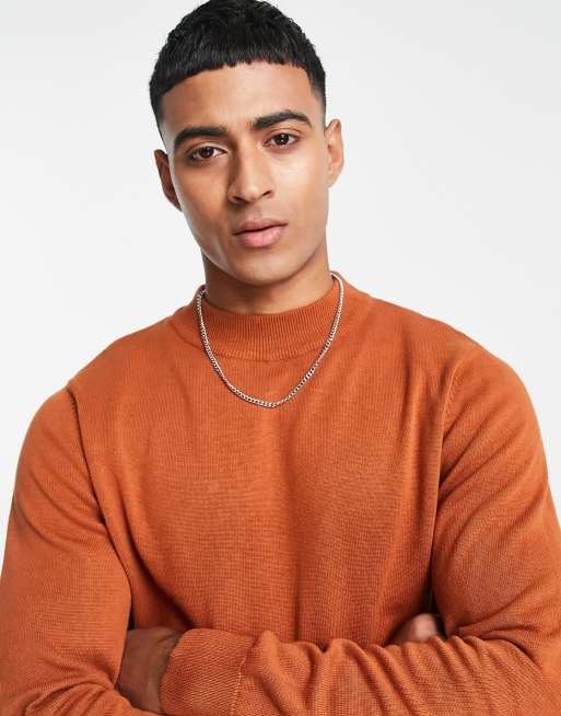 Mens burnt hotsell orange turtleneck