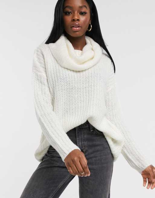 Oatmeal cowl outlet neck sweater