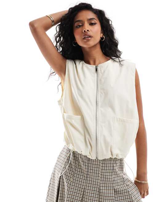 Brave Soul - Cremehvid utility-vest