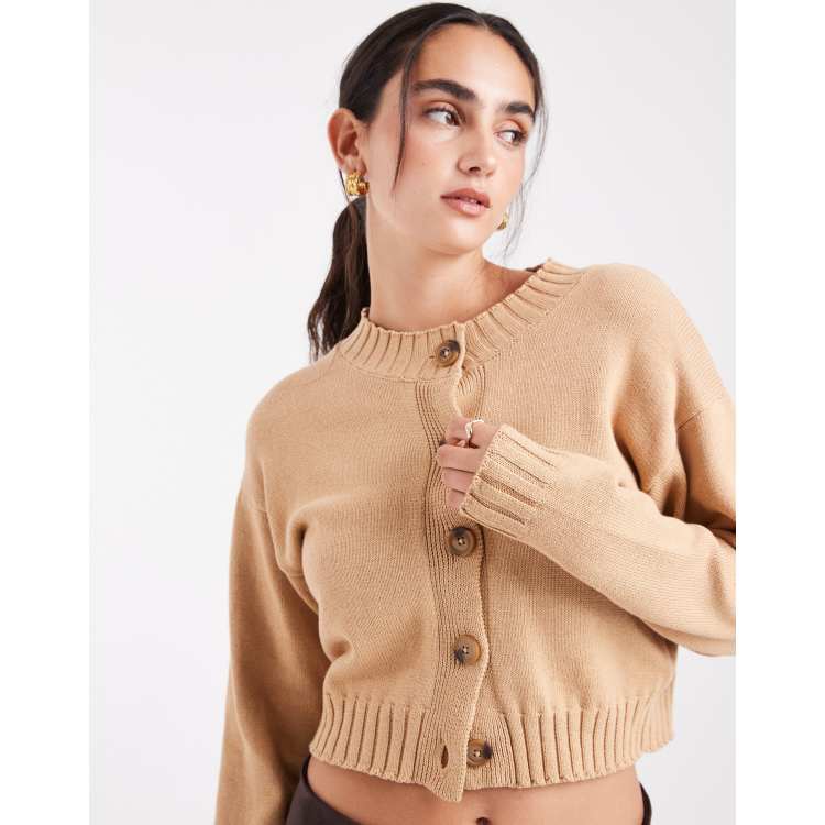 ORCIVAL/CREW NECK CARDIGAN ベージュ Women's Fleece Crew Neck Cardigan｜ORCIVAL