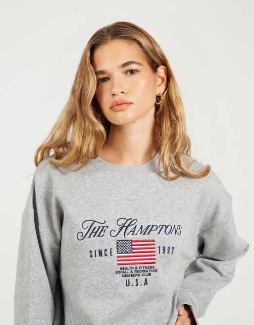 Brave Soul Crew neck embroidered sweatshirt in grey, 4 of 4