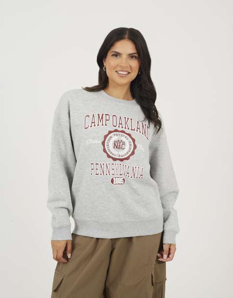 Brave Soul Crew neck graphic print sweatshirt in grey - view 1