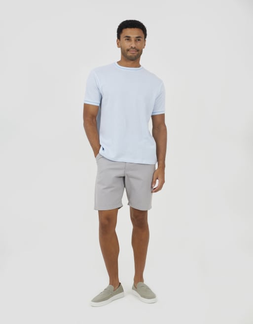 Brave Soul Crew neck jacquard knit t-shirt in pale blue, 3 of 4
