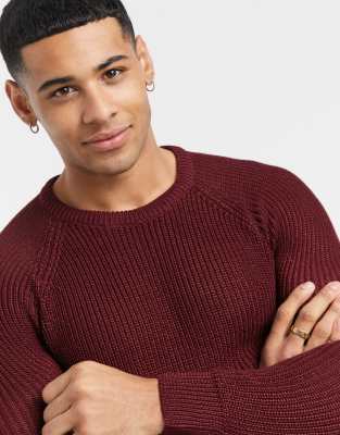 burgundy crew neck jumper