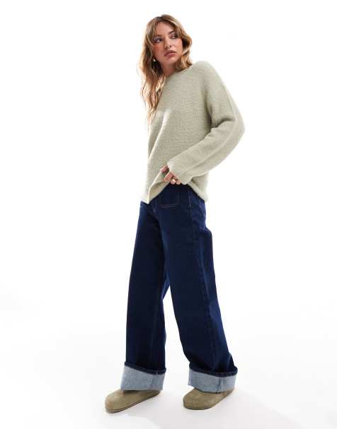 Brave Soul crew neck jumper in light sage - view 1