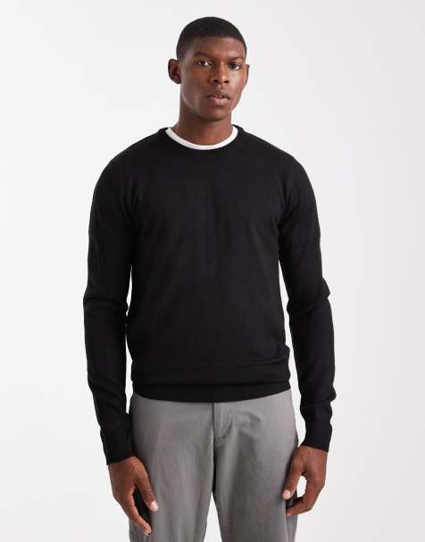 Brave Soul crew neck knit sweater in black - view 1