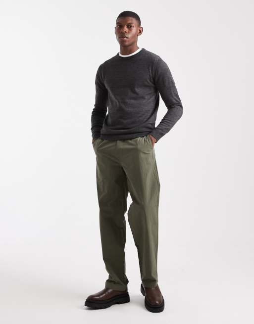 Brave Soul crew neck knitted jumper in charcoal grey, 2 of 5