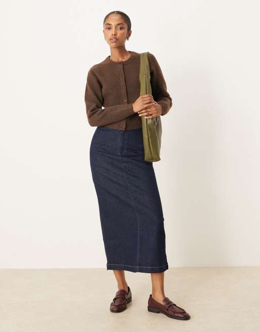 Brave Soul crew neck soft touch cardigan in brown, 3 of 4