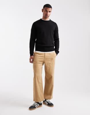 Brave Soul Crew Neck Sweater In Black