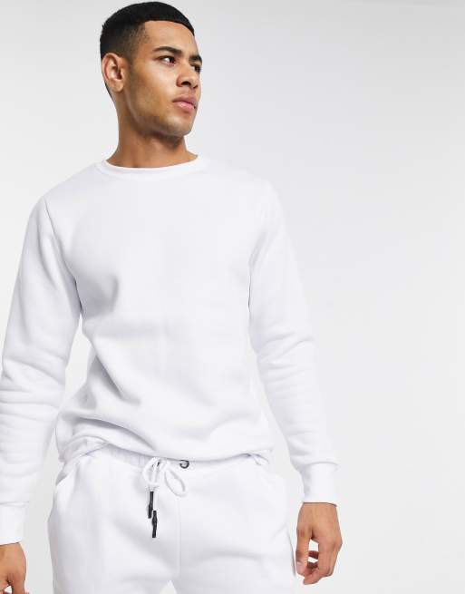 Plain white sweatshirt and sweatpants new arrivals