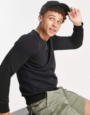 Brave Soul crew neck sweatshirt in black