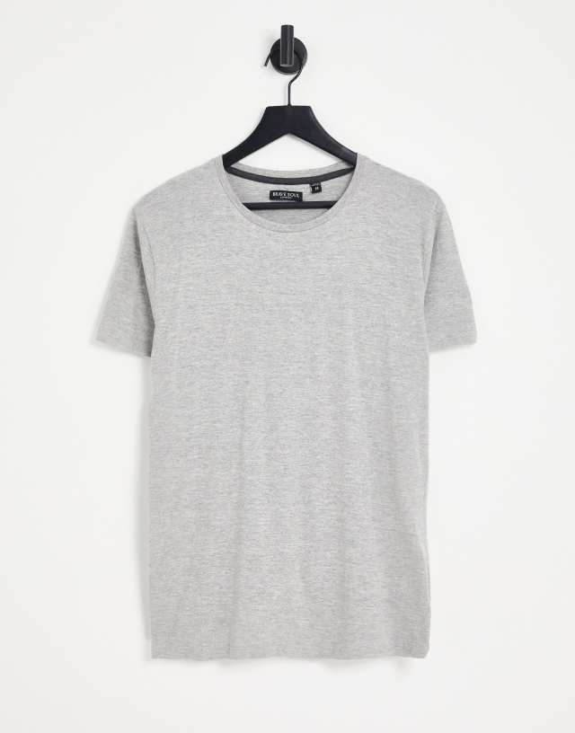 Brave Soul crew neck t-shirt in light gray heather