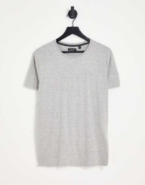 Brave Soul crew neck t-shirt in light grey marl