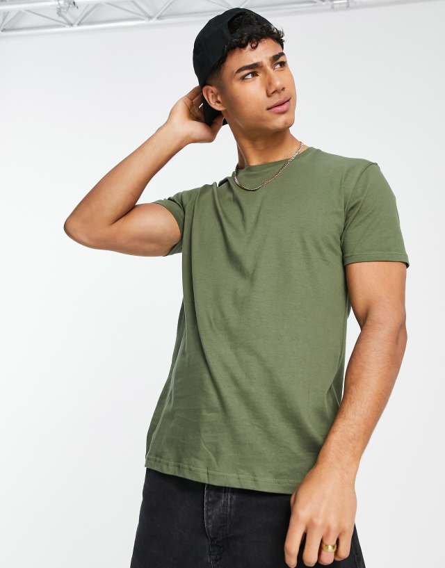 Brave Soul crew neck T-shirt in light khaki