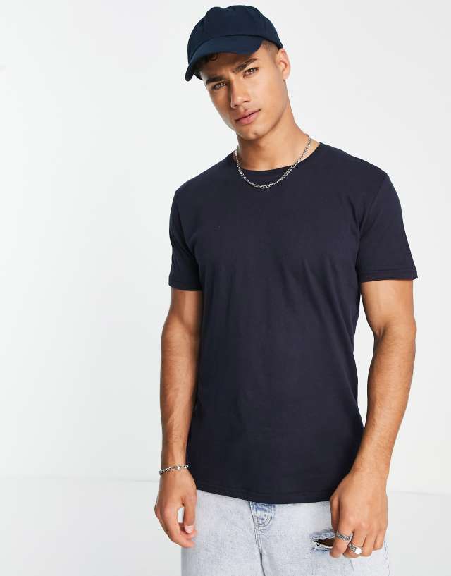 Brave Soul crew neck T-shirt in navy