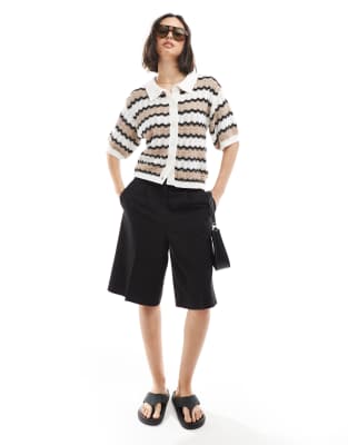 Brave Soul Crocheted Button Down Top
