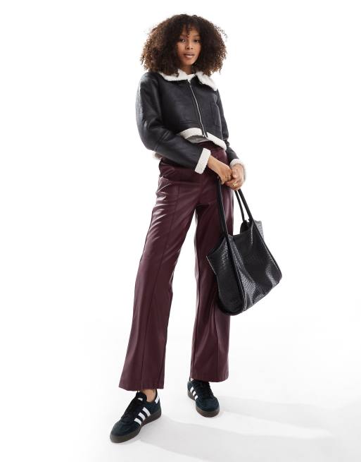 Brave Soul - Cropped aviator-jakke i sort