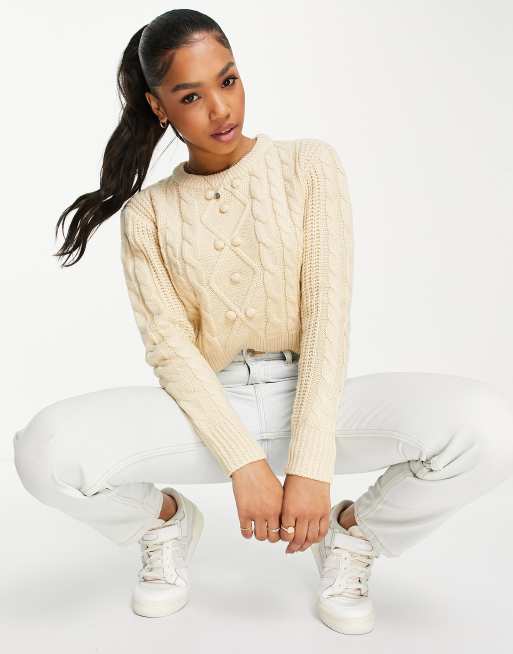 Cream knitted outlet jumper