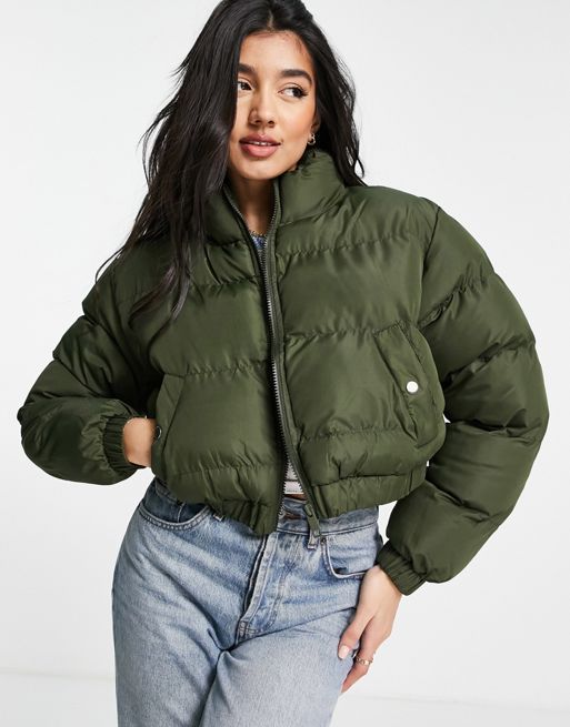 Brave Soul slay puffer jacket in khaki