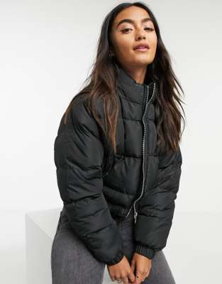 Brave Soul Cropped Padded Jacket-black