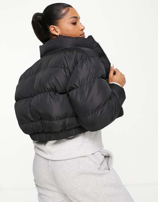 Brave Soul cropped padded jacket in black