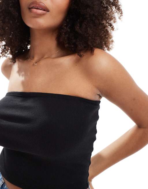 Brave Soul - Cropped sort bandeau-top, 2 af 4