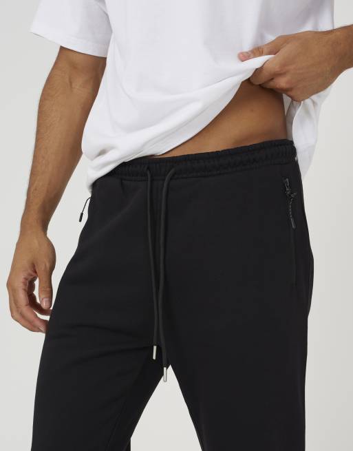 Brave Soul Cuffed loose fit joggers in black, 4 of 4