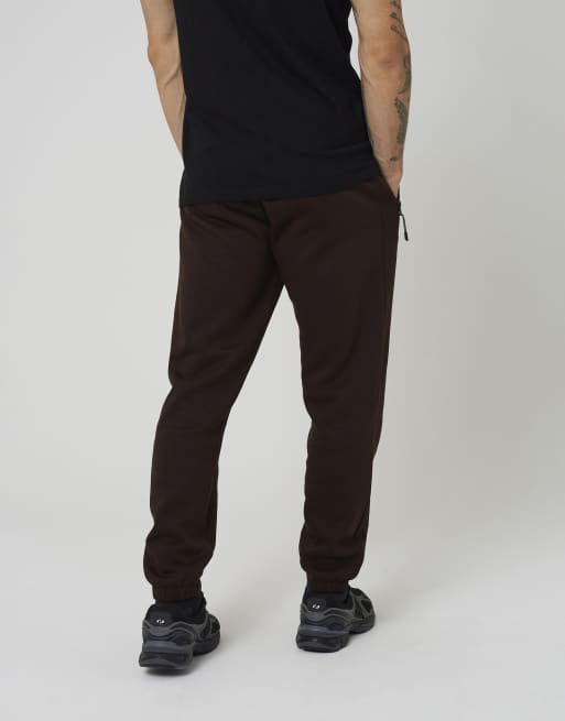 Brave Soul Cuffed loose fit joggers in chocolate, 2 of 4