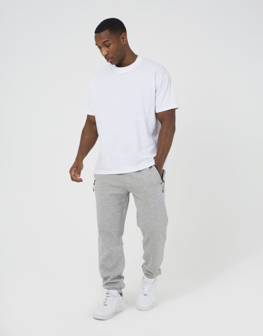 Brave Soul Cuffed loose fit joggers in light grey, 3 of 4