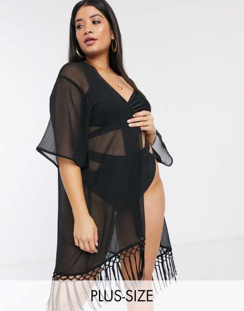 Brave Soul – Czarny kaftan z frędzlami na dole - view 1