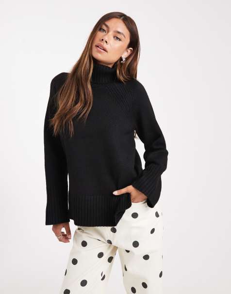 Brave Soul high neck soft touch jumper in black