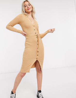 sweater dress with buttons down the front