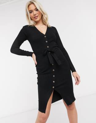 sweater dress with buttons down the front