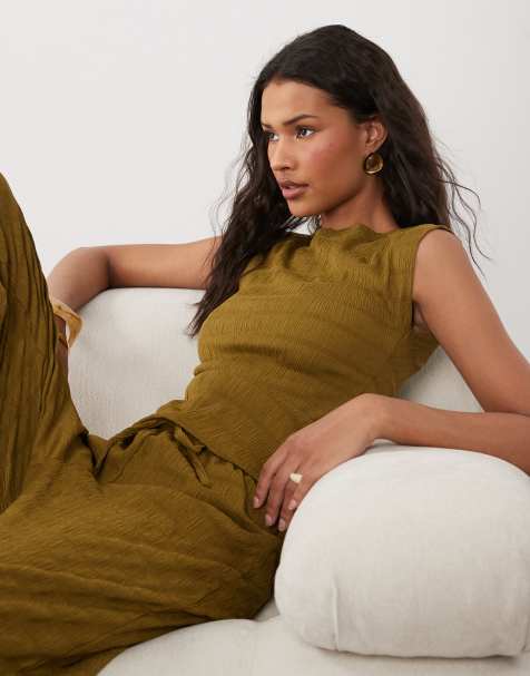 Brave Soul - Débardeur d'ensemble texturé - Vert olive - view 1