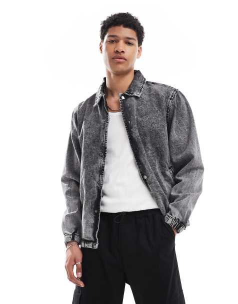 Brave Soul Denim coach style jacket in grey - view 1