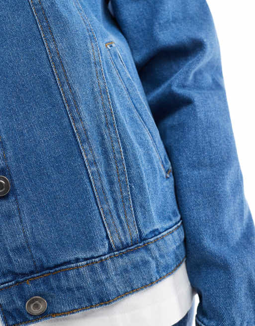 Brave Soul Denim jacket in mid blue ASOS