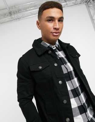 brave soul black denim jacket